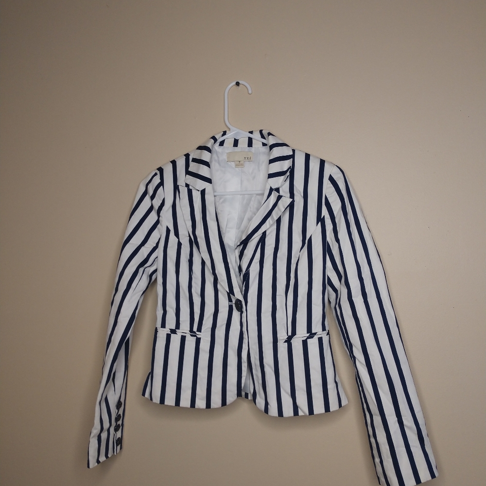 XXI Vintage Navy White Nautical Blazer